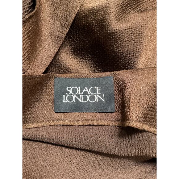 Solace London 'Clara' Brown Satin Mini Dress Size 0 - Picture 4 of 5